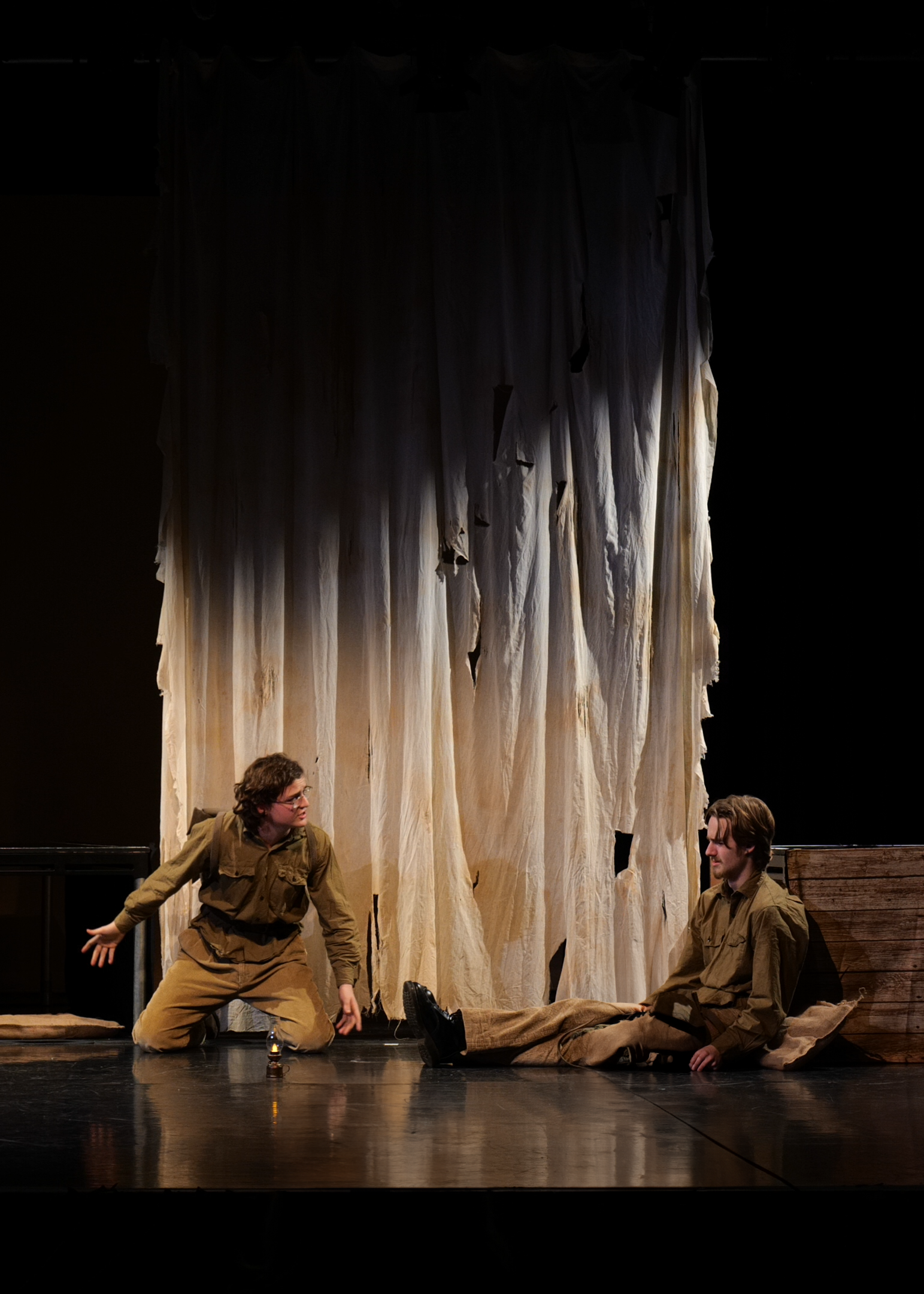 Two sixth form students in a drama performance